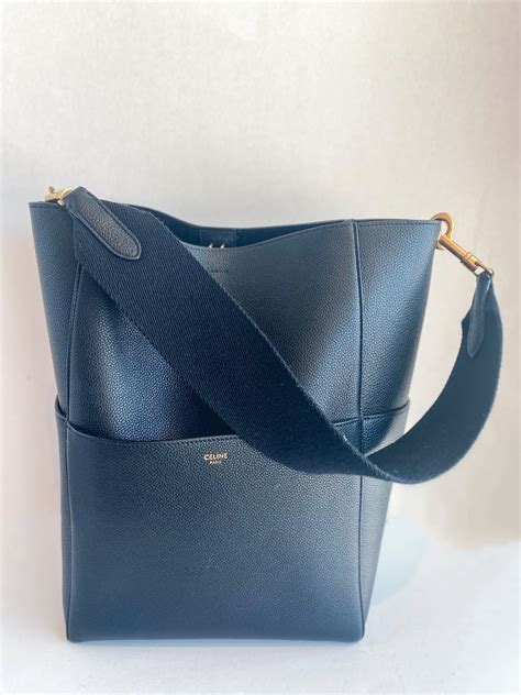 celine seau sangle leather tote|used celine sangle bags.